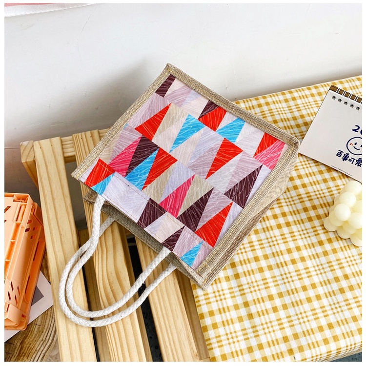 Túi Xách Nữ Vải Lanh In Hình Thời Trang Mới