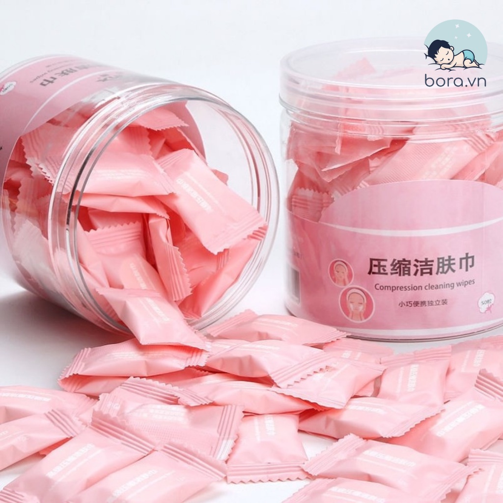 Khăn giấy nén dạng viên kẹo tiện lợi, set 10 viên