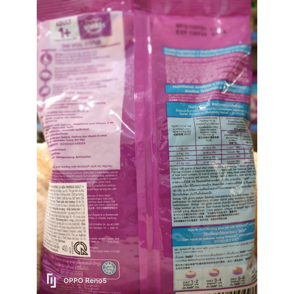 THỨC ĂN MÈO WHISKAS 400G
