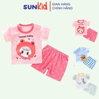 Đồ Bộ Bé Trai, Bé Gái Quảng Châu Vải Cotton, Bộ Cộc Tay Cho Bé Mặc Nhà, Bộ Quần Áo Trẻ Em Dễ Thương Mùa Hè