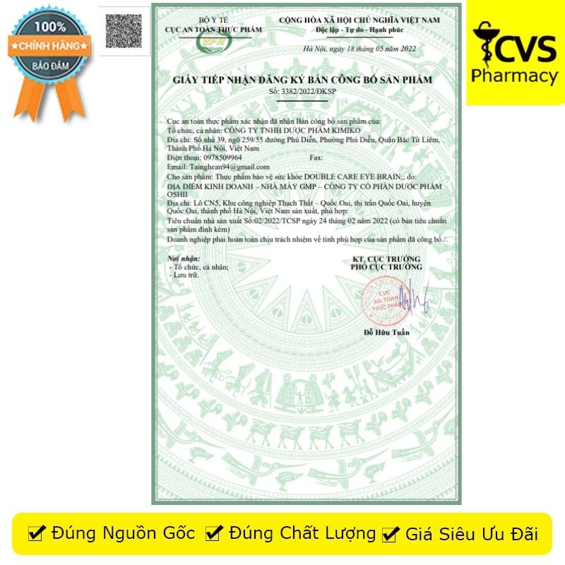 Viên Uống Double Care Eye Brain giúp tăng cường não bộ, bảo vệ mắt  - CVS Pharmacy