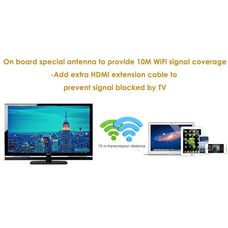 Thiết bị TV Streaming Anycast M100 4K hỗ trợ kết nối Wifi 2.4G - Truyền hình ảnh và video 4K - HDMI không dây M100 4K