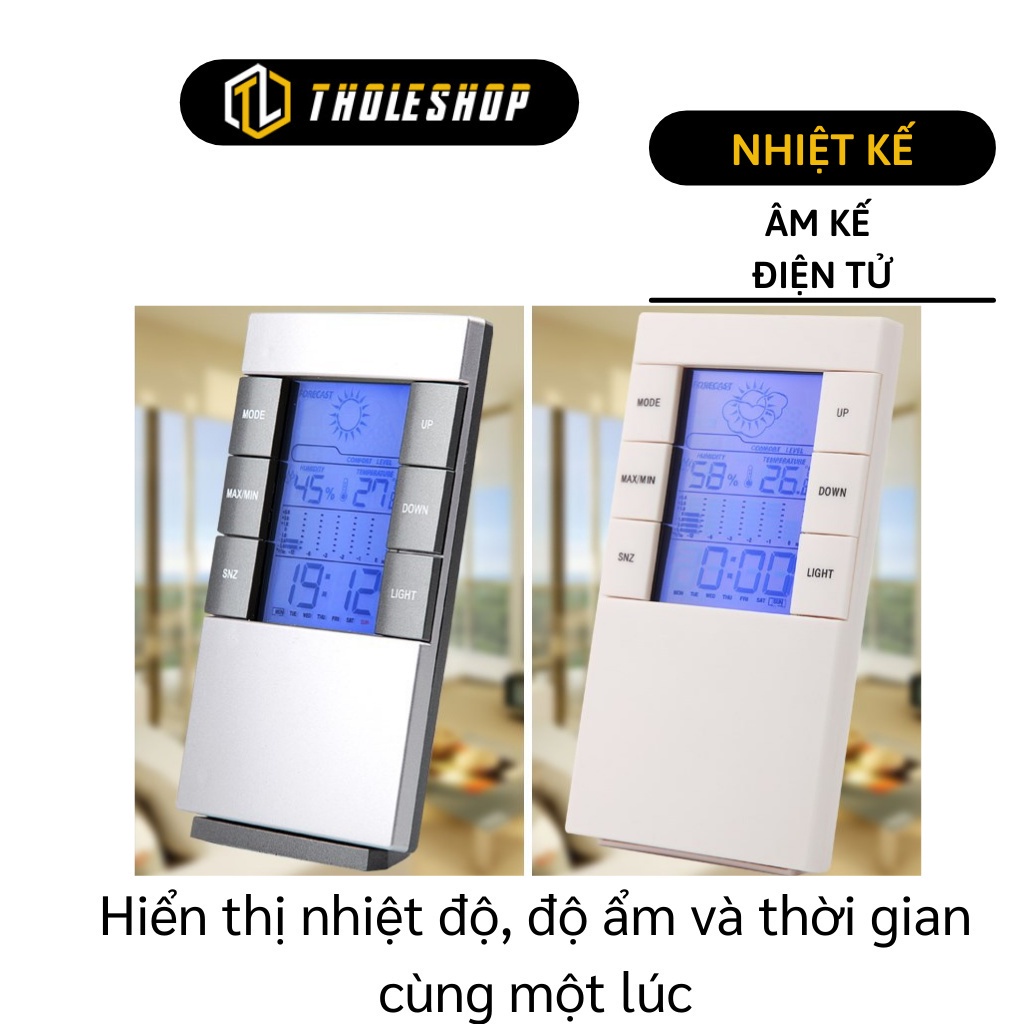 Nhiệt Ẩm Kế SSR 3210 Kiêm Đồng Hồ Để Bàn Sang Trọng (LA5673)