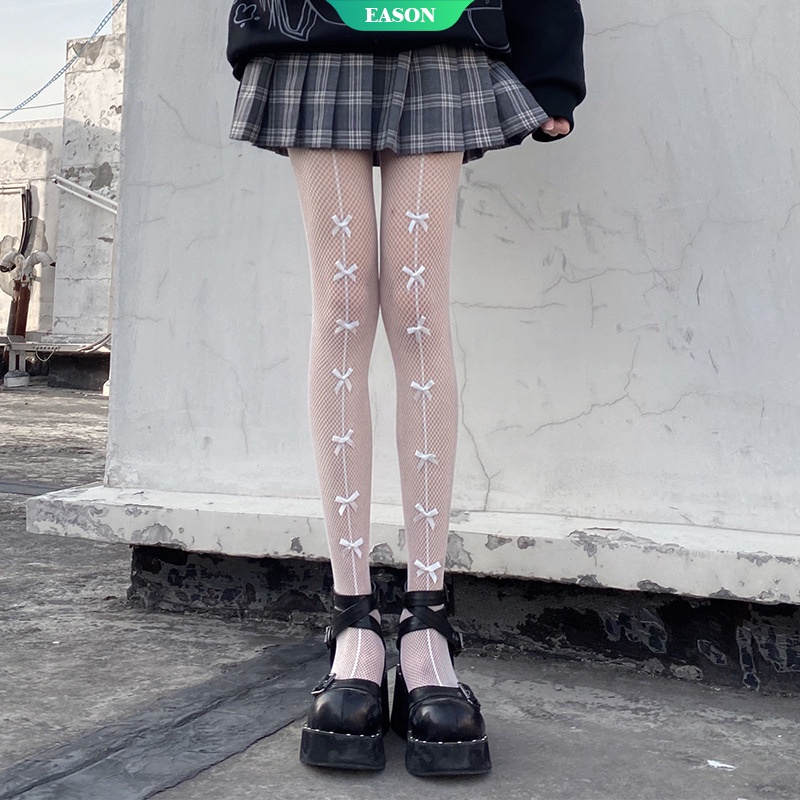 Quần Tất Ren Hoa Rỗng Màu Đen Phong Cách Lolita Nhật Bản Cho Nữ