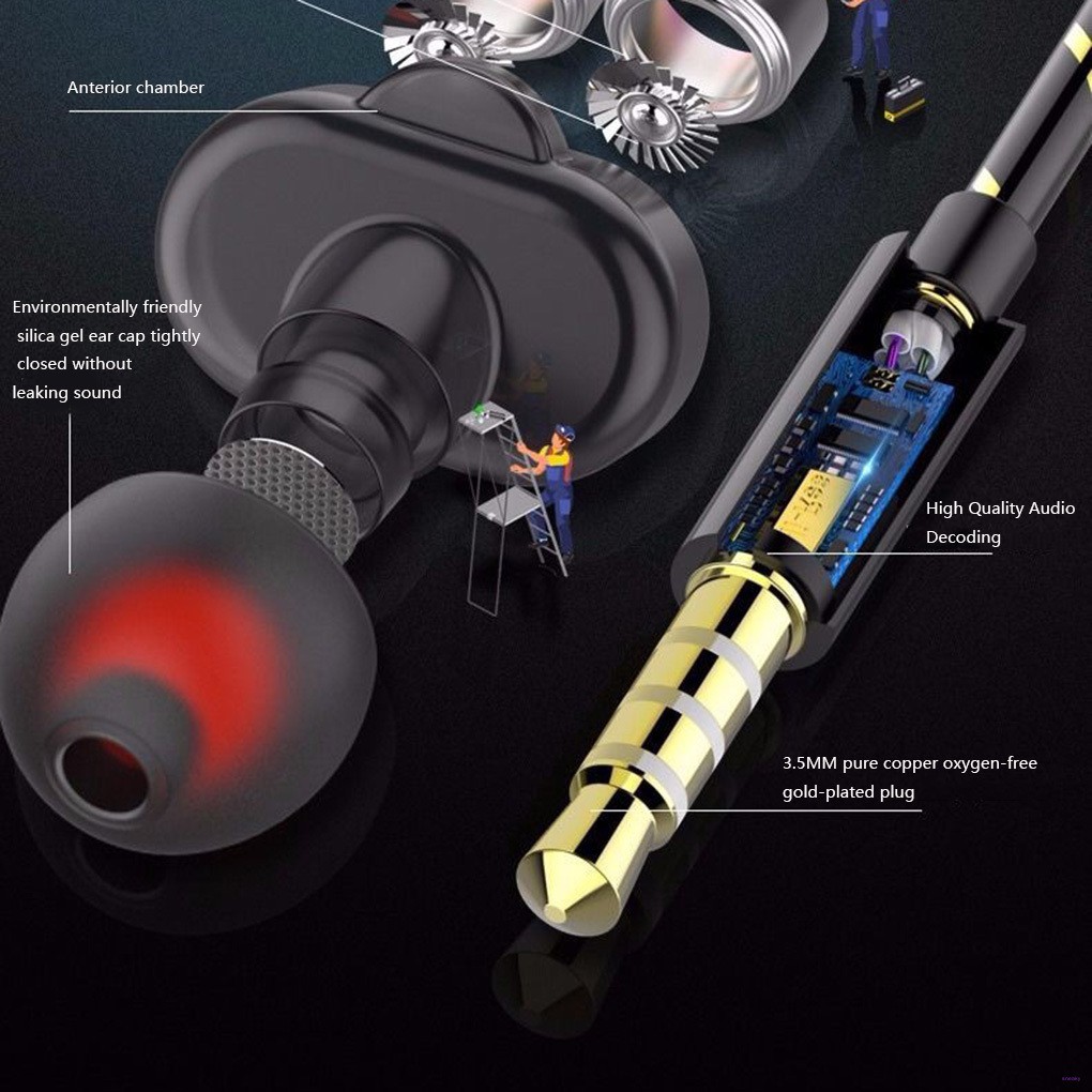 Tai Nghe Nhét Tai Jack 3.5mm Chống Ồn Thiết Kế Thể Thao