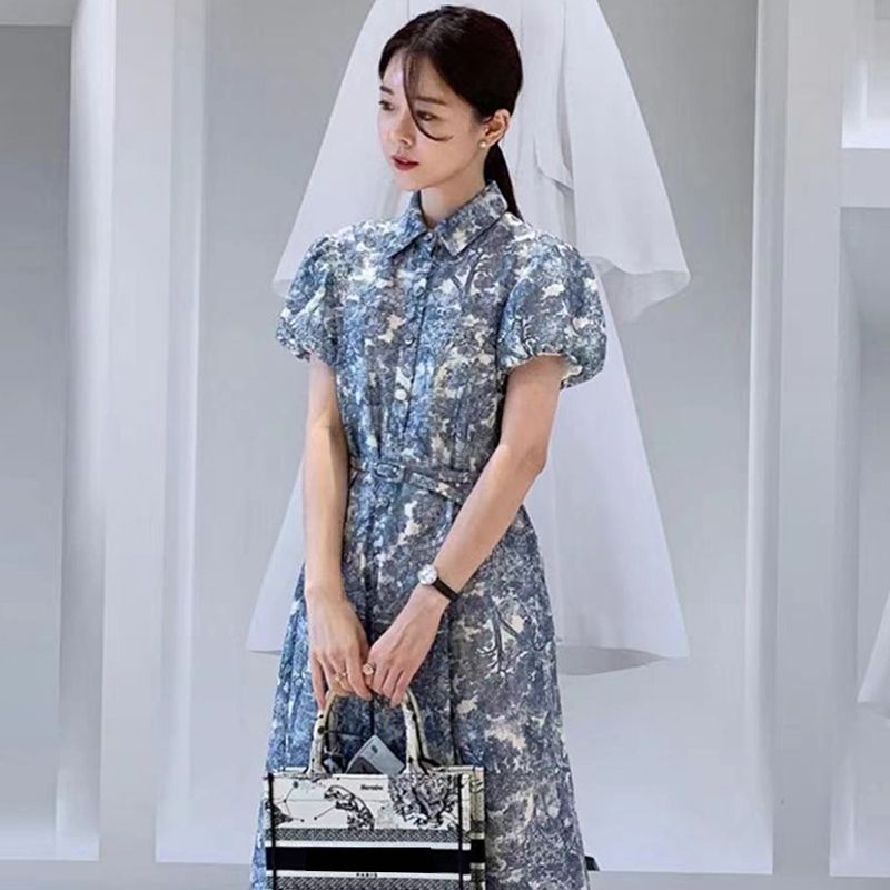 ĐẦM DÀI HỌA TIẾT CỔ SƠ MI HÀNG THIẾT KẾ HÀN QUỐC