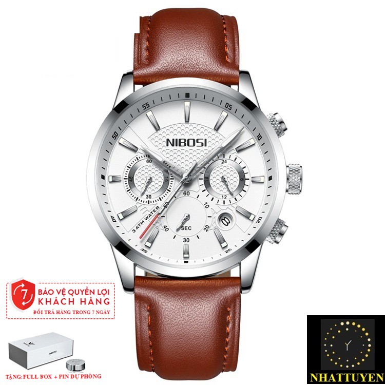ĐỒNG HỒ NAM NIBOSI 2313 (1985) - CHÍNH HIỆU DÂY DA TRƠN CHẠY FULL 6 KIM, CHỐNG NƯỚC VÀ CHỐNG XƯỚC | BigBuy360 - bigbuy360.vn
