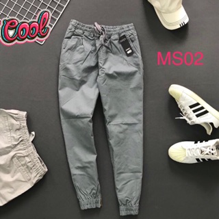 Quần kaki jogger nam, ống túm, phối dây kéo