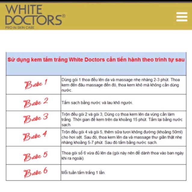 Tắm trắng White Doctor