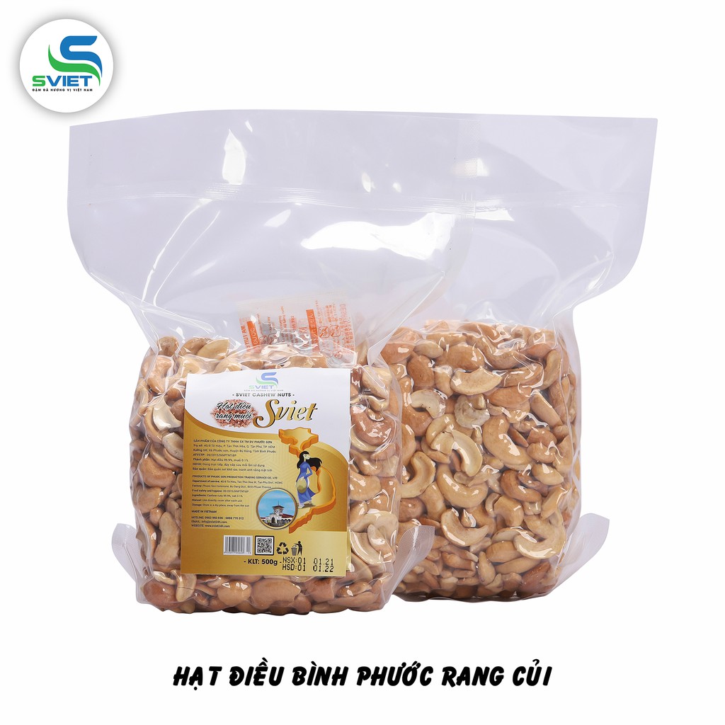 500g Hạt điều rang muối nhân trắng sạch vỏ,đóng gói hút chân không - hàng xuất thủ công tại Bình Phước 2021