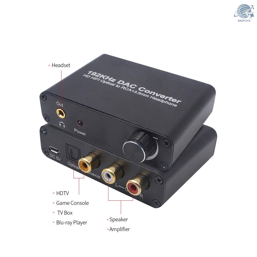 Bộ Chuyển Đổi Kỹ Thuật Số 192khz Dac Sang Analog L / R & 3.5mm Cho Hdtv