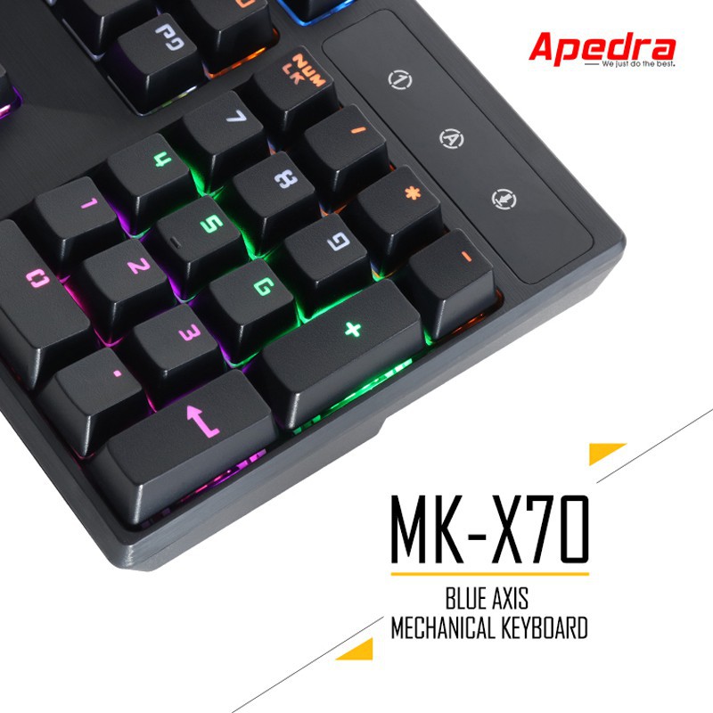 BÀN PHÍM CƠ CHUYÊN GAME APEDRA MK- X70 - LED ĐỔI MÀU Xgamingstore -dc3019