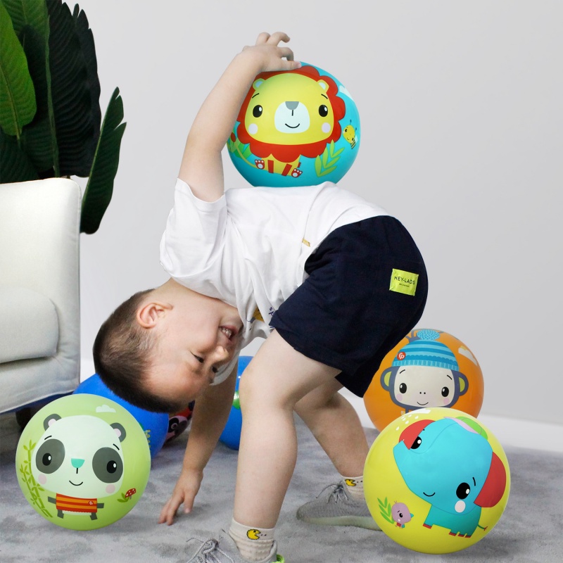 Bóng cao su bơm hơi Fisher price hình động vật hoạt hình dễ thương 9inch 22cm cho trẻ em