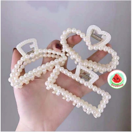 Kẹp Tóc Ngọc Trai Sang Chảnh - Kẹp Càng Cua Phong Cách Hàn Quốc Bằng Nhựa Siêu Đẹp Duashop