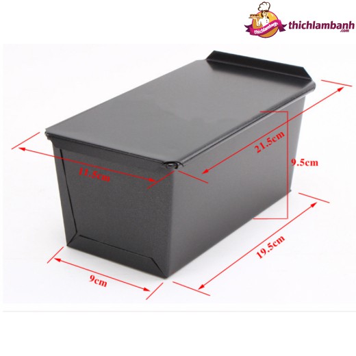 TLB - Khuôn bánh mì gối / sandwich 500g đen chống dính
