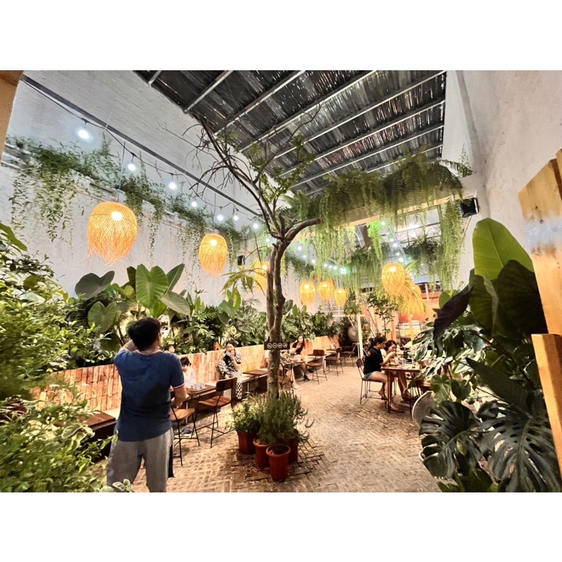 Đèn râu mây tre đan, đèn treo thả