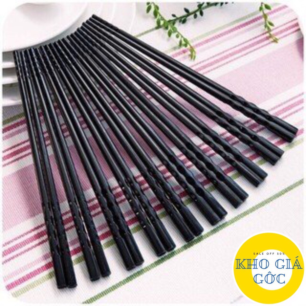 [Vỉ 10 Đôi] Đũa Nhựa Phíp Đen Chất Lượng Cao