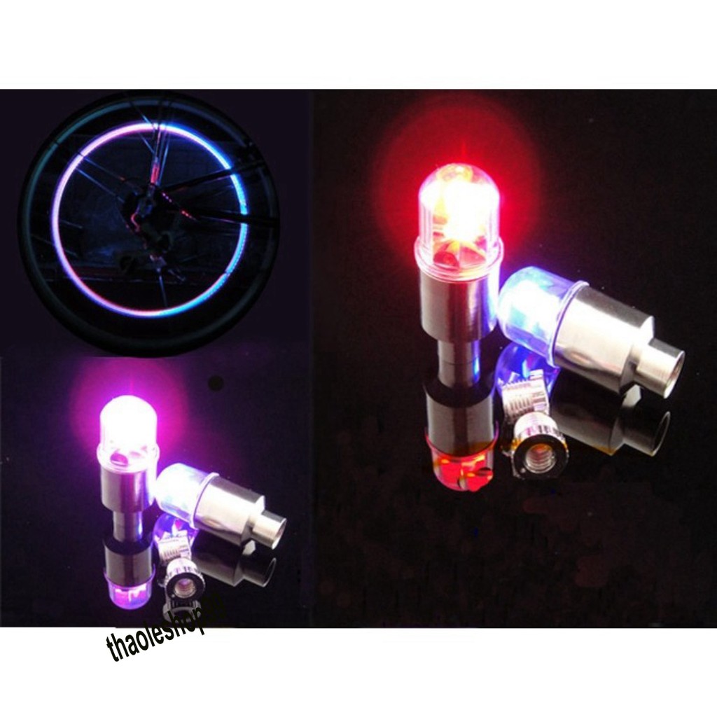 Bộ 2 Đèn Led Neon Gắn Van Bánh Xe Đạp / Xe Máy- Đèn Led Van Xe cảm biến ánh sáng