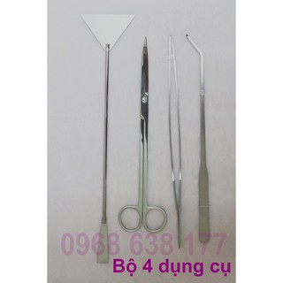 Bộ 4 dụng cụ cắt tỉa cây thủy sinh - inox 304