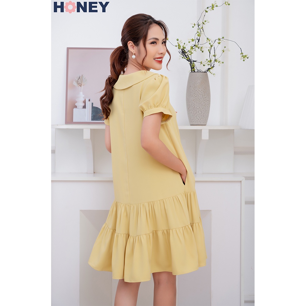 Váy thời trang thiết kế công sở , babydoll, tay bồng chân váy xòe - Thời trang đầm bầu cao cấp HONEY