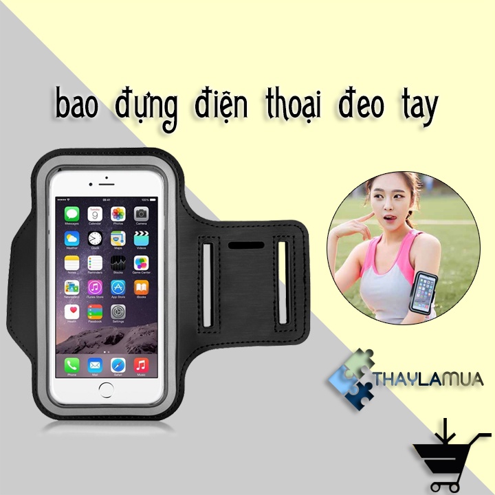 Bao đựng điện thoại đeo tay khi tập thể thao giả da