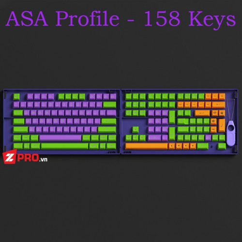 Bộ Keycap PBT AKKO Eva - ASA Profile 158 Phím