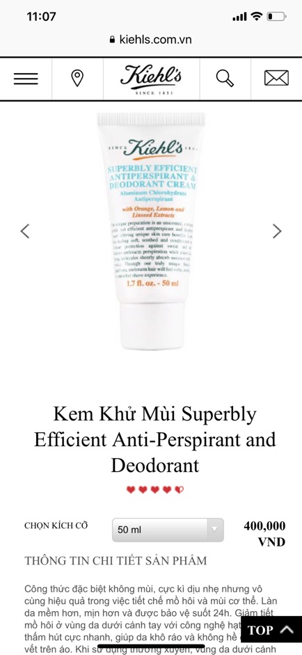 [Kiehl's] Kem Khử Mùi Superbly Efficient Anti-Perspirant and Deodorant | BigBuy360 - bigbuy360.vn