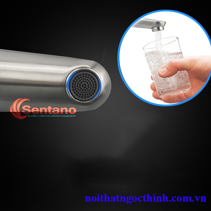 Vòi lavabo nóng lạnh (LA EO) Sentano STN-304 tròn nóng lạnh vòi rửa mặt nóng lạnh inox sus304 | BigBuy360 - bigbuy360.vn