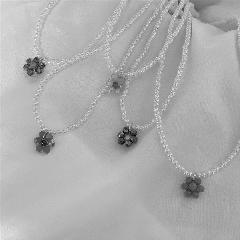 Vòng Cổ Choker Đính Hạt Mặt Hoa Phong Cách Bohemian Ngọt Ngào Thanh Lịch WMES15H