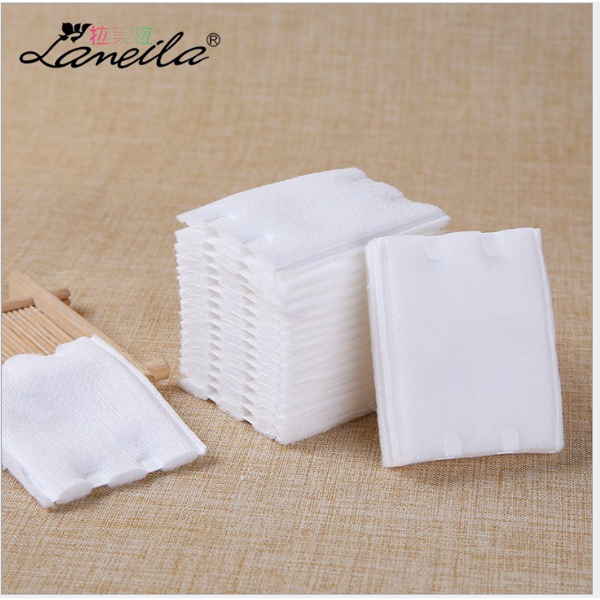 Bông Tẩy Trang Cotton, Bông Trang Điểm 222 Miếng Túi Giây Rút Tiện Dụng Laneila