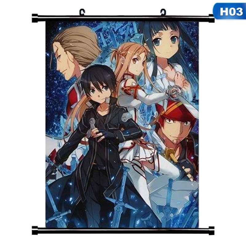 Poster treo trang trí in họa tiết nhân vật hoạt hình Nhật Bản  Yuuki Asuna