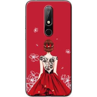 Ốp lưng nokia 5.1 plus, 6.1 plus in hình em váy đỏ áo đen