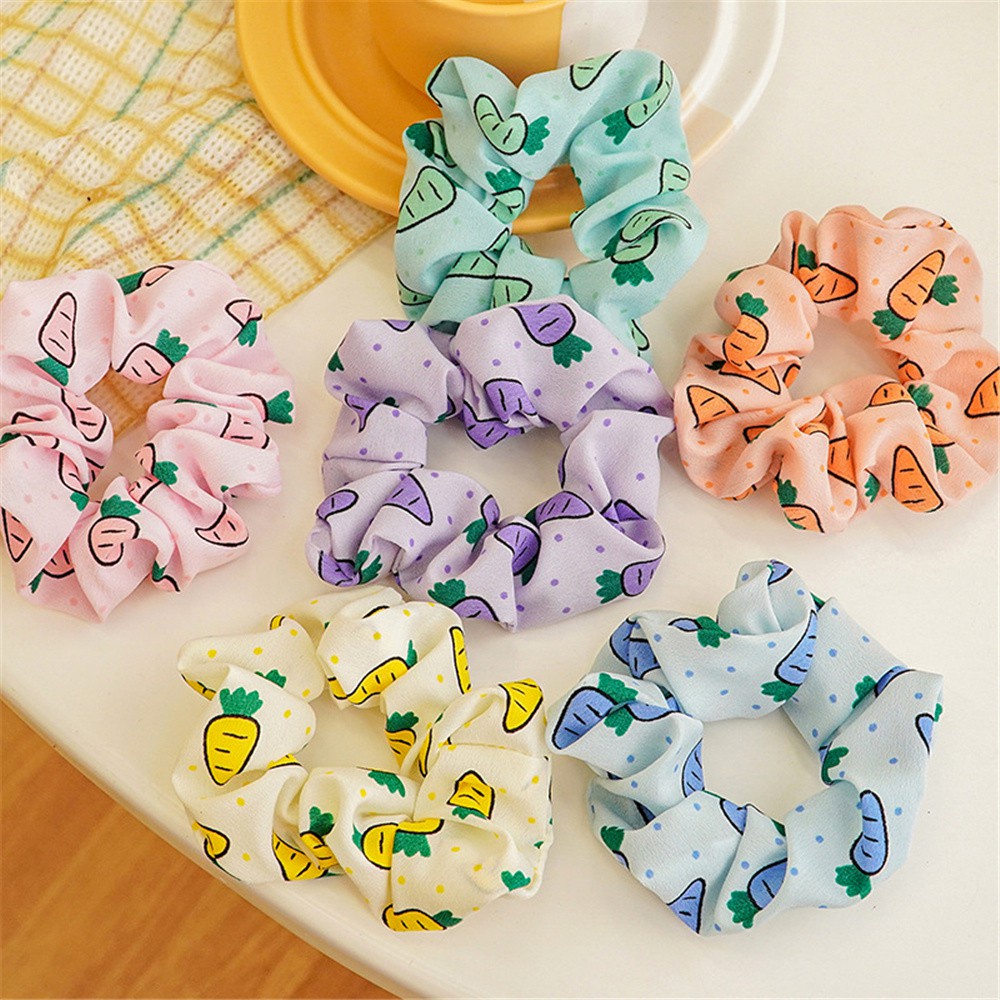 Dây Buộc Tóc Co Giãn Họa Tiết Chấm Bi Phong Cách Hàn Quốc