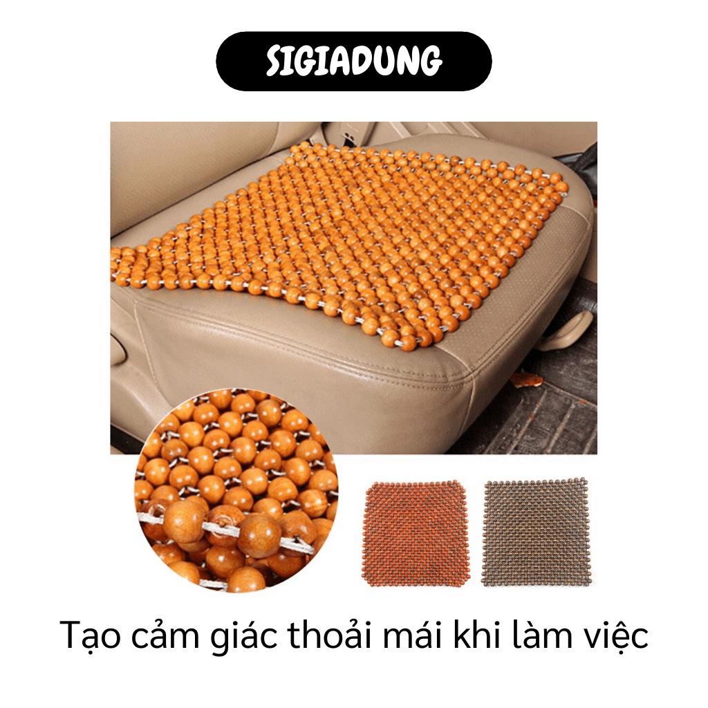 [SGD] Miếng Đệm Lót Ghế - Miếng Lót Ghế Xe Hơi Có Hạt Gỗ, Chống Nóngg, Massage Cao Cấp 45cm 7464