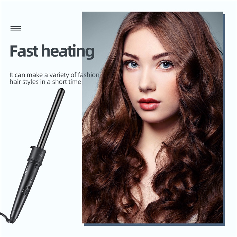 Bộ máy uốn tóc CKEYIN HH002 có thể tháo rời để thay thế với 5 kích cỡ chuyên dụng