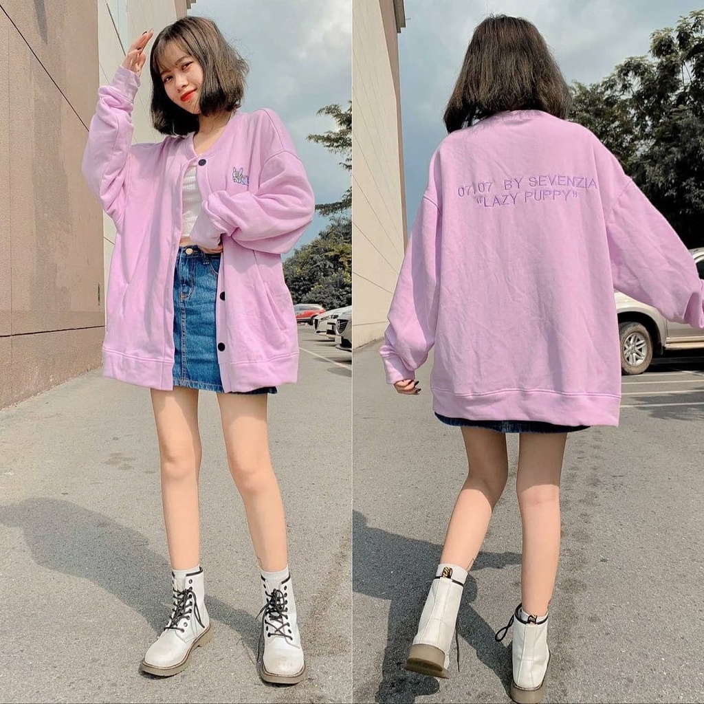 Áo Khoác Nỉ Bông Cardigan PUPPY LAZY 07.07 Unisex