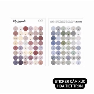 Set 2 tờ sticker hình tròn cảm xúc dễ thương 💥