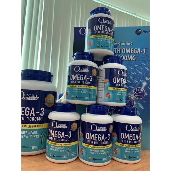 OMEGA 3 FISH OIL 1000mg của OCEAN HEALTH, Tinh khiết từ dầu cá biển New Zealand.