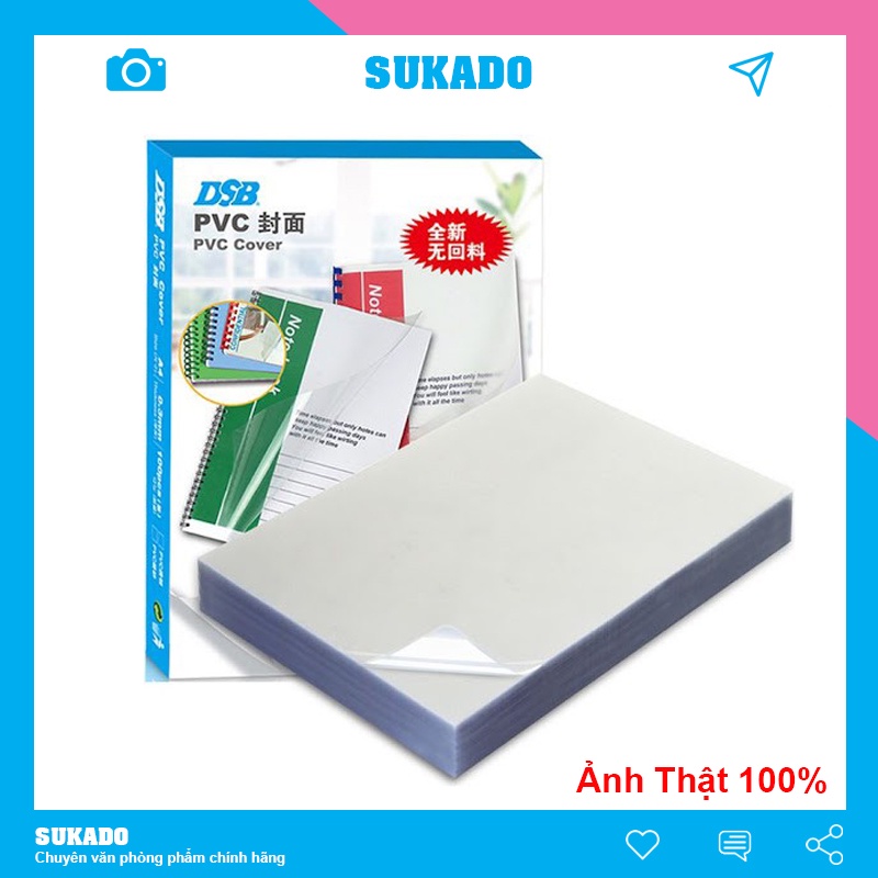 Bìa kiếng A4 bao tập dày 1.5zem dùng cho đóng tài liệu SUKADO BIAKA4