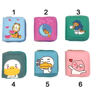 Bóp ví ngắn nữ họa tiết hoạt hình vịt môi dày cute dễ thương - Linh 11