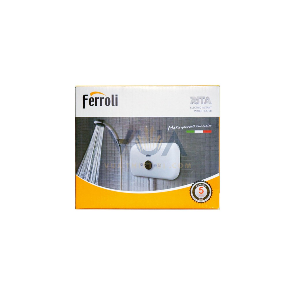 Ferroli RITA TE FS-4.5TE 4500w – Có tay sen + chống giật ELCB – Bình nóng lạnh bếp trực tiếp