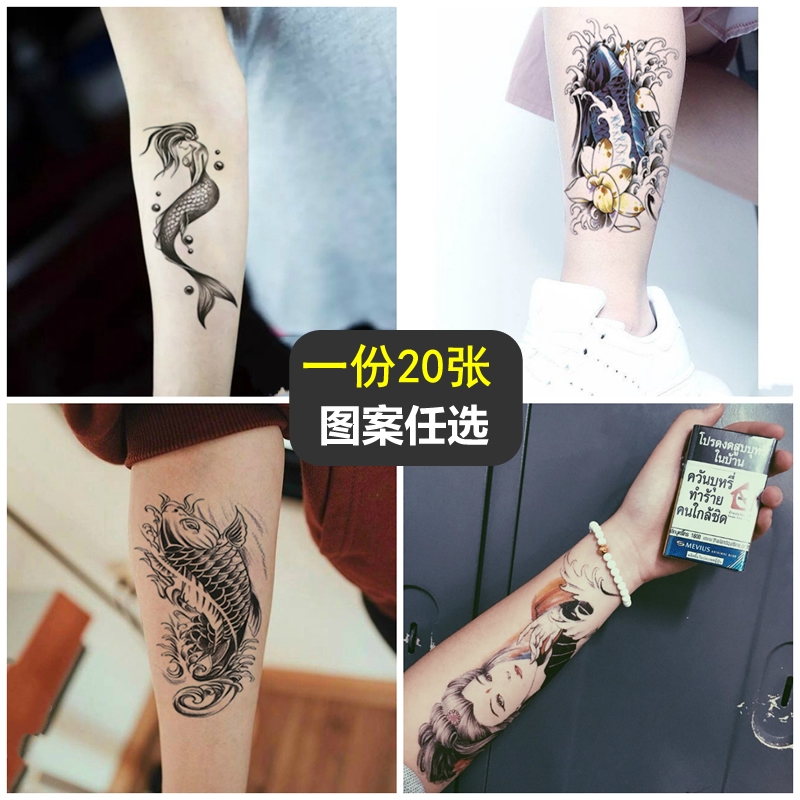 bộ 20 hình xăm dán hoa lớn chống thấm nước