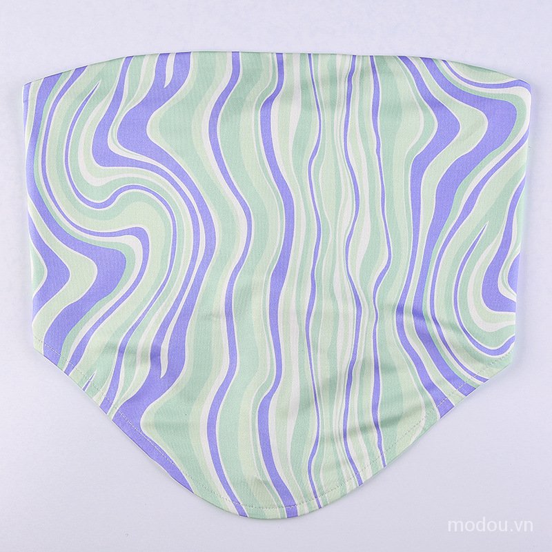 Áo không tay họa tiết sọc thiết kế kiểu cột dây thời trang