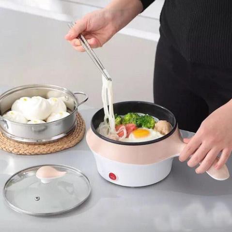 Nồi lẩu điện 2 tầng mini &quot;kiêm chảo rán và nồi hấp cực đa năng&quot;