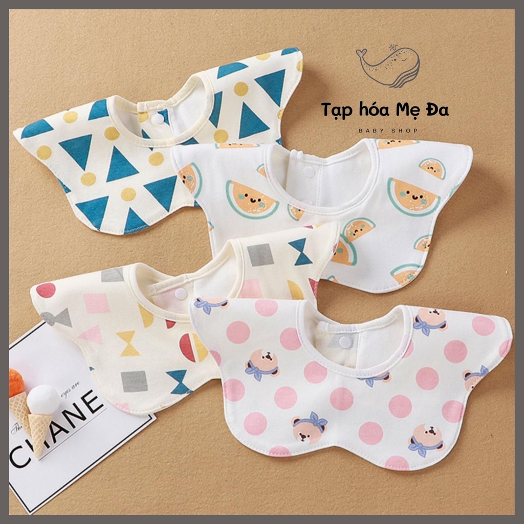 Bộ 3 yếm tròn xoay 360 độ 100% cotton chống thấm cho bé an toàn mềm mại không hầm bí nhiều mẫu họa tiết dễ thương