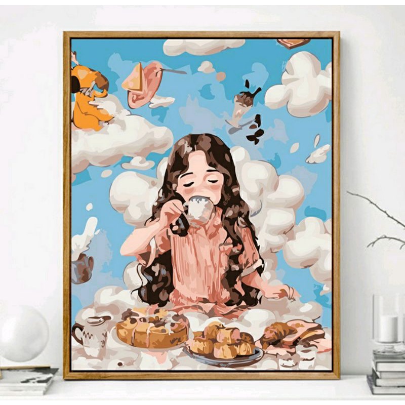Tranh tô màu tự làm theo số Tranh sơn dầu số hóa trang trí nhà cửa