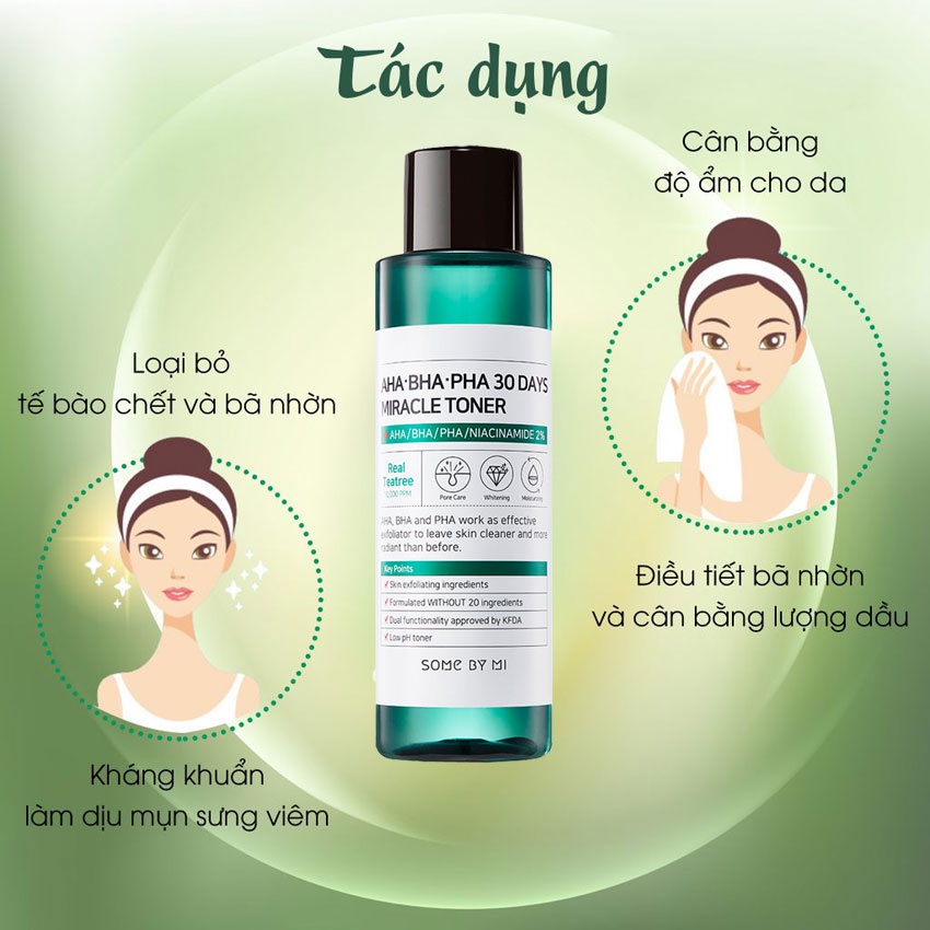 Nước Hoa Hồng Some By Mi AHA-BHA-PHA 30 days Miracle Cho Da Dầu Mụn