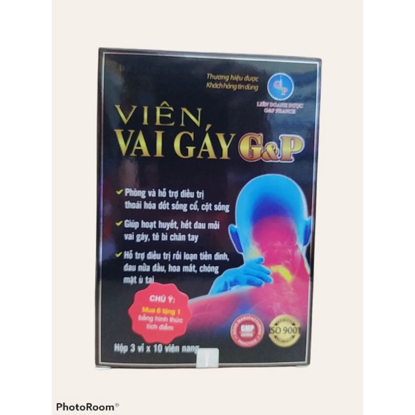 Viên vai gáy GP G&P HỖ TRỢ GIẢM THOÁI HÓA ĐỐT SỐNG CỔ, CỘT SỐNG, GIÚP HOẠT HUYẾT, HẾT ĐAU MỎI VA