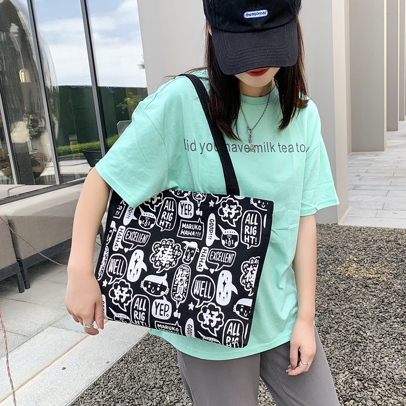 Túi Vải Canvas Đeo Vai Thời Trang Cho Nữ