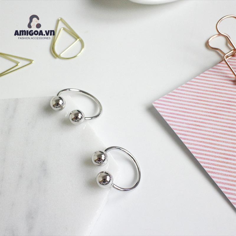 ✨✨1 đôi khuyên tai hình bán nguyệt bằng thép không gỉ unisex